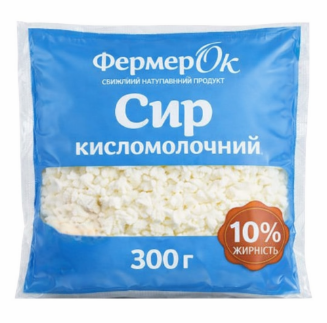 Сир кисломолочний 10% (300 г) TM ФермерОк